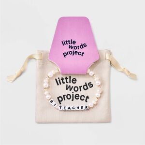 Little Words Project Beaded Pearl Bracelet Number One Teacher NWT O/S